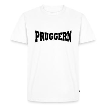 Pruggern station lettrage - T-shirt Premium bio Homme - blanc - Devant - Nico (187cm)