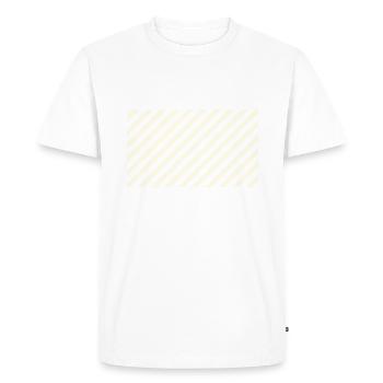 Diagonal Stripes jaune et blanc - T-shirt Premium bio Homme - blanc - Devant - Nico (187cm)