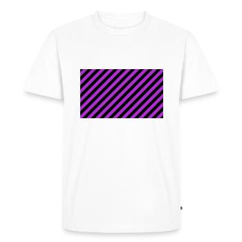 Diagonal Stripes noir et violet - T-shirt Premium bio Homme - blanc - Devant - Nico (187cm)