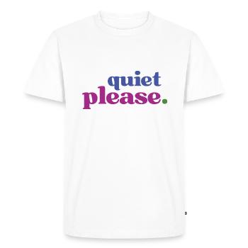 A little peace and quiet please - for all lovers of silence - Men's Premium Organic T-Shirt - white - Front - Nico (187cm)