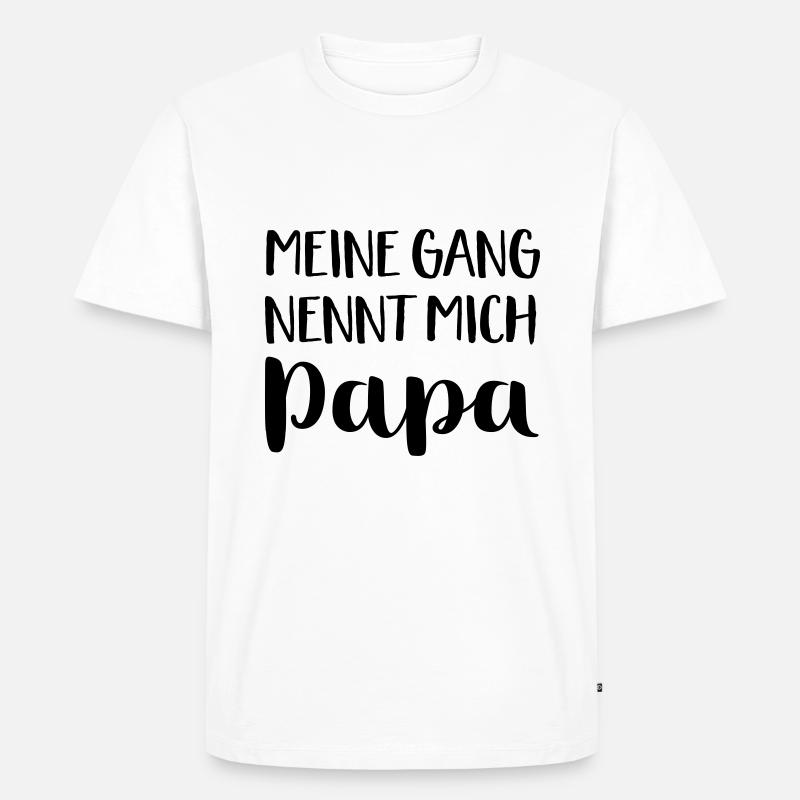 Papa - Männer Premium Bio T-Shirt - Weiß
