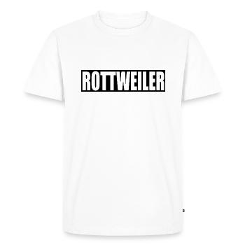 Rottweiler Motiv Black - Männer Premium Bio T-Shirt - Weiß - Vorne - Nico (187cm)