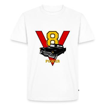v8 - T-shirt Premium bio Homme - blanc - Devant - Nico (187cm)