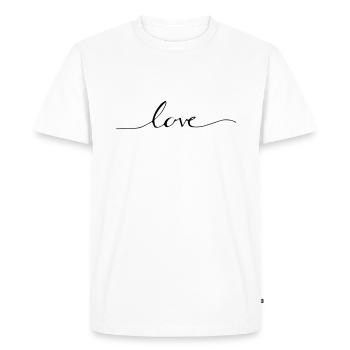T-shirt de calligraphie d'amour - T-shirt Premium bio Homme - blanc - Devant - Nico (187cm)