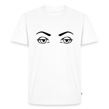 Yeux fatigués - T-shirt Premium bio Homme - blanc - Devant - Nico (187cm)