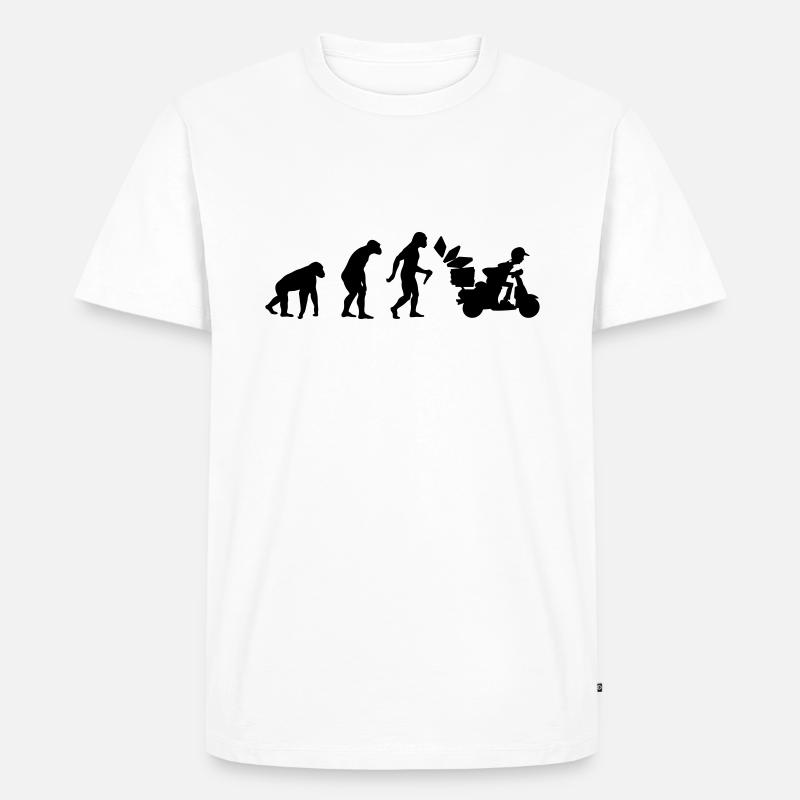 Pizza Delivery Man Evolution - Männer Premium Bio T-Shirt - Weiß
