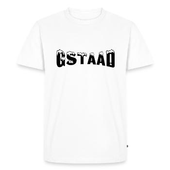 Gstaad station de ski (neige) - T-shirt Premium bio Homme - blanc - Devant - Nico (187cm)