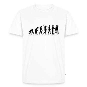 Evolution Peintre - T-shirt Premium bio Homme - blanc - Devant - Nico (187cm)