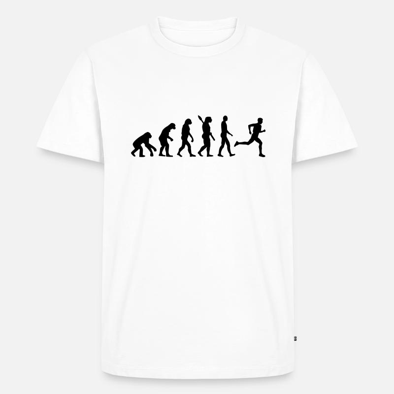 Evolution Laufen - Männer Premium Bio T-Shirt - Weiß