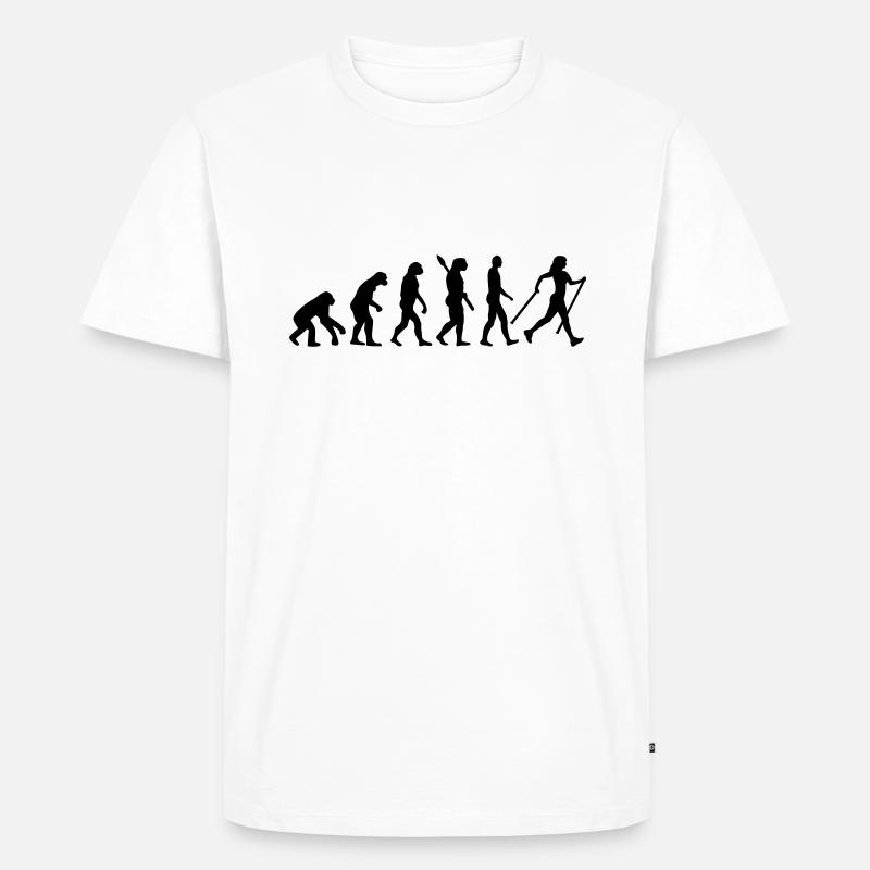 Evolution Nordic Walking - Männer Premium Bio T-Shirt - Weiß