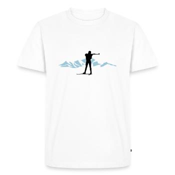 Biathlon et montagne - T-shirt Premium bio Homme - blanc - Devant - Nico (187cm)