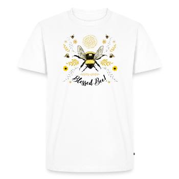 Blessed Bee (Black Version) - Men's Premium Organic T-Shirt - white - Front - Nico (187cm)