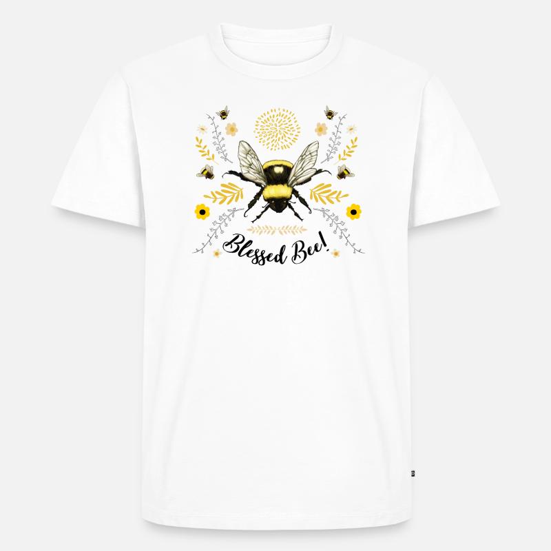 Blessed Bee (Black Version) - Men's Premium Organic T-Shirt - white