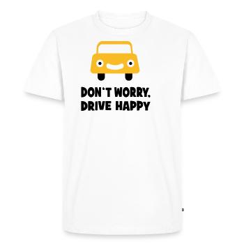 Conduire une voiture - T-shirt Premium bio Homme - blanc - Devant - Nico (187cm)