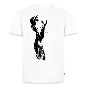 Braque de Weimar - T-shirt Premium bio Homme - blanc - Devant - Nico (187cm)