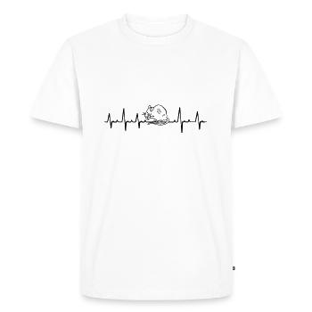 Mouse Rat Pets Rodents Heartbeat Gift - Men's Premium Organic T-Shirt - white - Front - Nico (187cm)