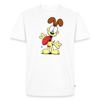 Garfield Odie Don´t Worry, Be Stupid - Men's Premium Organic T-Shirt - white - Front - Nico (187cm)