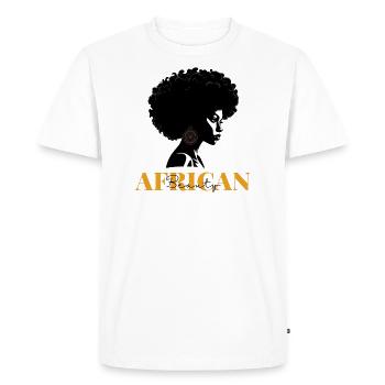 African Beauty - Men's Premium Organic T-Shirt - white - Front - Nico (187cm)