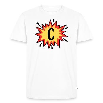 Lettre C - Comics - T-shirt Premium bio Homme - blanc - Devant - Nico (187cm)