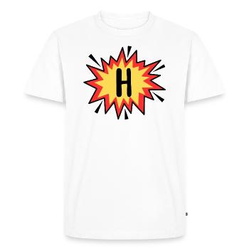 Lettre H - T-shirt Premium bio Homme - blanc - Devant - Nico (187cm)