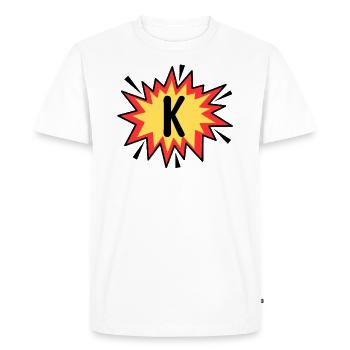 Lettre K - T-shirt Premium bio Homme - blanc - Devant - Nico (187cm)