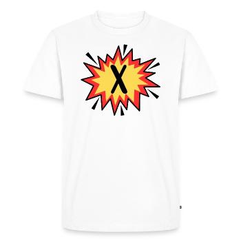Lettre X - T-shirt Premium bio Homme - blanc - Devant - Nico (187cm)