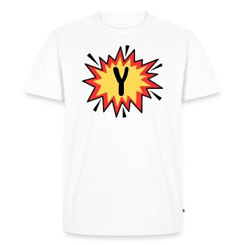 Lettre Y - T-shirt Premium bio Homme - blanc - Devant - Nico (187cm)