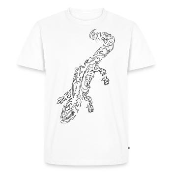 Tribal White Lizard Outlines Black - Men's Premium Organic T-Shirt - white - Front - Nico (187cm)