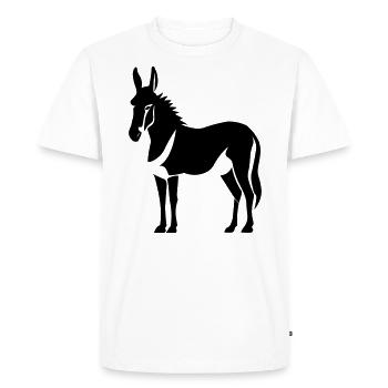 donkey - Men's Premium Organic T-Shirt - white - Front - Nico (187cm)