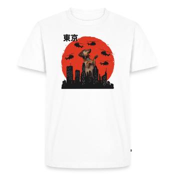 Teckel Teckel à Tokyo - T-shirt Premium bio Homme - blanc - Devant - Nico (187cm)