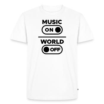 Music On World Off - Pour les amateurs de fête et de musique - T-shirt Premium bio Homme - blanc - Devant - Nico (187cm)