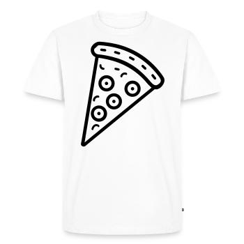 Pizza slice - Men's Premium Organic T-Shirt - white - Front - Nico (187cm)