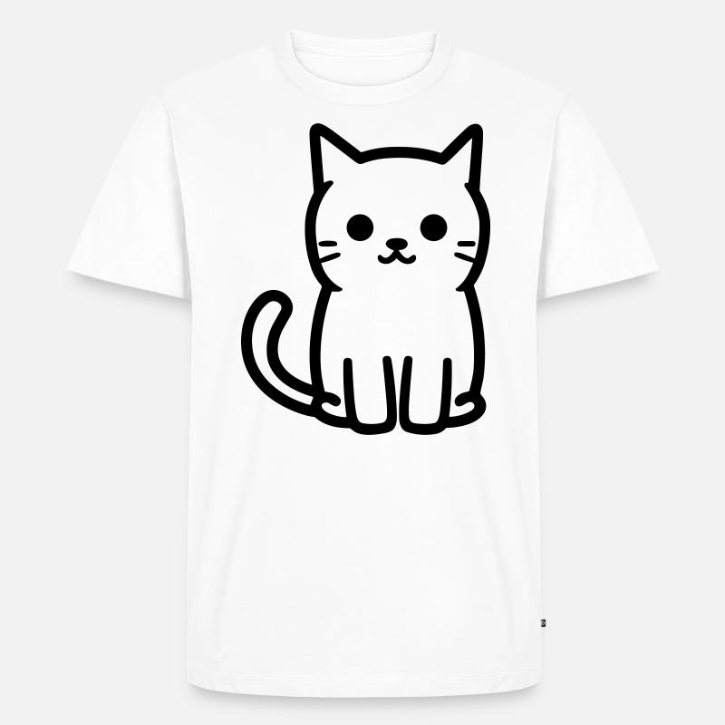 Katze - Männer Premium Bio T-Shirt - Weiß