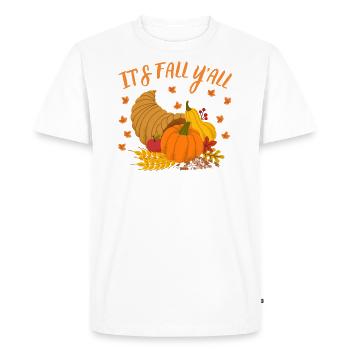 C’est l’automne, vous tous, citrouille, feuilles d’automne - T-shirt Premium bio Homme - blanc - Devant - Nico (187cm)