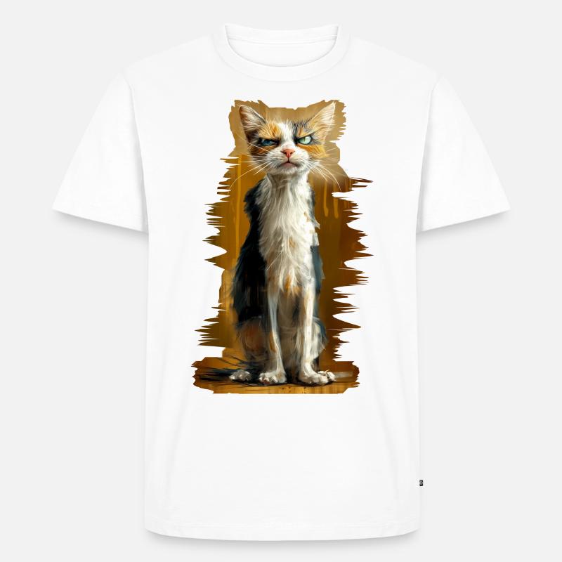 Crumpy Cat - Männer Premium Bio T-Shirt - Weiß