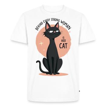 Derrière une femme forte - T-shirt Premium bio Homme - blanc - Devant - Nico (187cm)