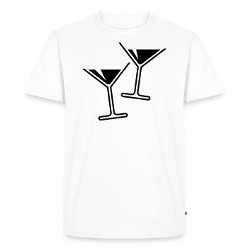 2 Cocktail Glasses / Martini / Cheers – (Black) - Men's Premium Organic T-Shirt - white - Front - Nico (187cm)