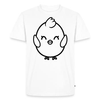 poussin - T-shirt Premium bio Homme - blanc - Devant - Nico (187cm)