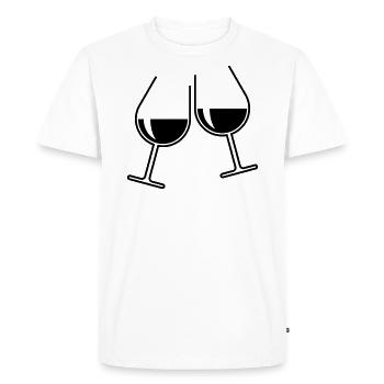 X2x GuteLaune (Black) - Men's Premium Organic T-Shirt - white - Front - Nico (187cm)