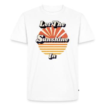 Sunshine Vintage Sunburst T-Shirt - Men's Premium Organic T-Shirt - white - Front - Nico (187cm)