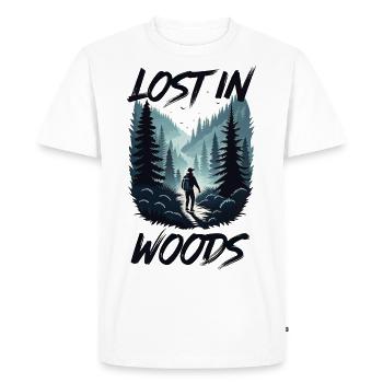 Perdu dans le bois Voyage dans la forêt - T-shirt Premium bio Homme - blanc - Devant - Nico (187cm)