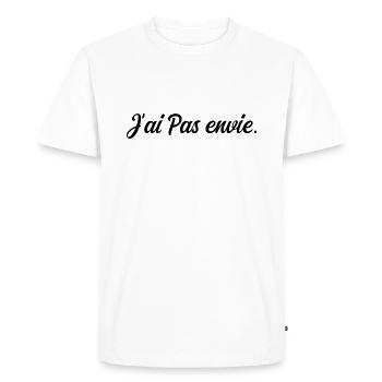 J ai pas envie - T-shirt Premium bio Homme - blanc - Devant - Nico (187cm)