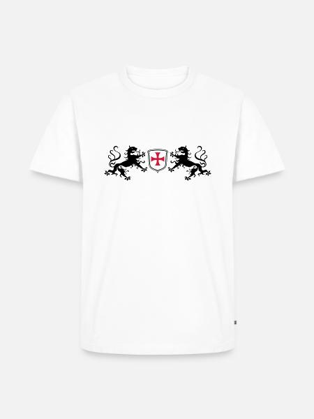 Löwen Templer Kreuz - Männer Premium Bio T-Shirt -