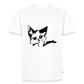 Sweet fox, silhouette, foxes, drawing - Men's Premium Organic T-Shirt - white - Front - Nico (187cm)