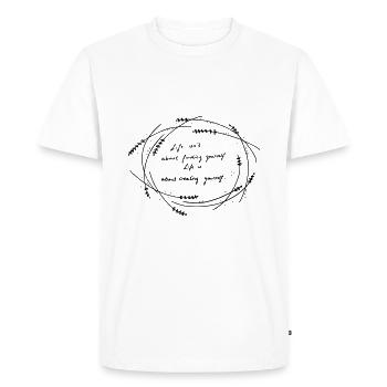 La vie est design (belle citation) - T-shirt Premium bio Homme - blanc - Devant - Nico (187cm)