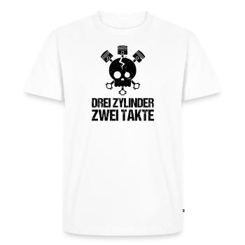 Cadeau moteur de moto cyclomoteur deux temps cyclomoteur - T-shirt Premium bio Homme - blanc - Devant - Nico (187cm)