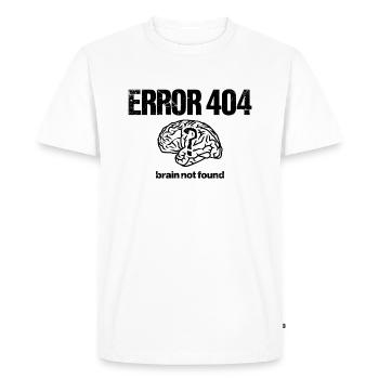 Drôle error 404 cerveau cerveau tête organe cadeau - T-shirt Premium bio Homme - blanc - Devant - Nico (187cm)