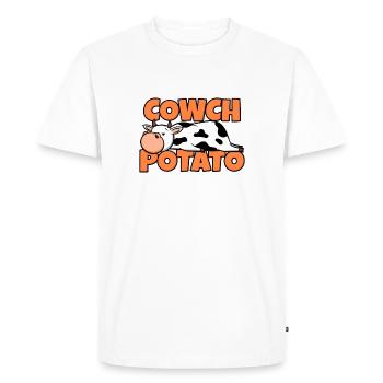 Drôle vache Muh Vache Sort animaux bande dessinée cadeau - T-shirt Premium bio Homme - blanc - Devant - Nico (187cm)