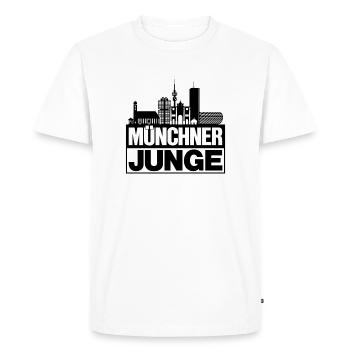 Cadeau Munich silhouette noire garçon Munich - T-shirt Premium bio Homme - blanc - Devant - Nico (187cm)