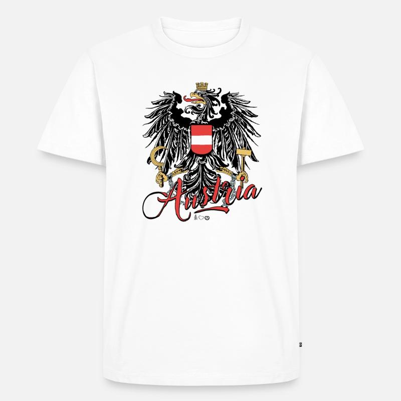 Austria - Männer Premium Bio T-Shirt - Weiß